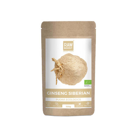 Organic Siberian Ginseng powder, 100 g, Rawboost Smart Food