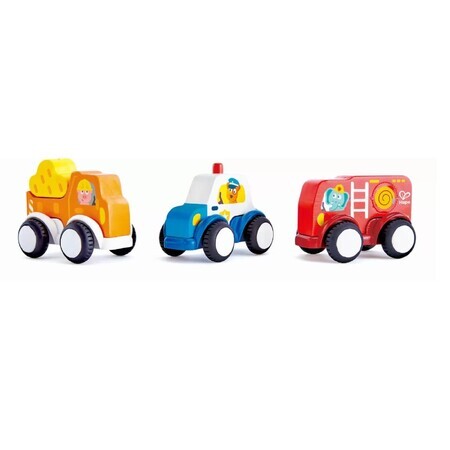 Set di 3 macchinine motorizzate estraibili, 24 mesi+, Hape