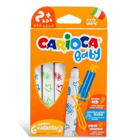 Set di 6 cariatidi colorate per bambini, +2 anni, Carioca