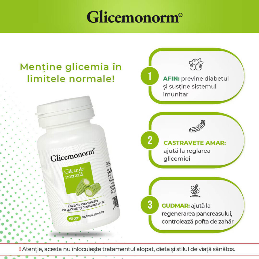 Glicemonorm, 60 tabletten, Dacia Plant