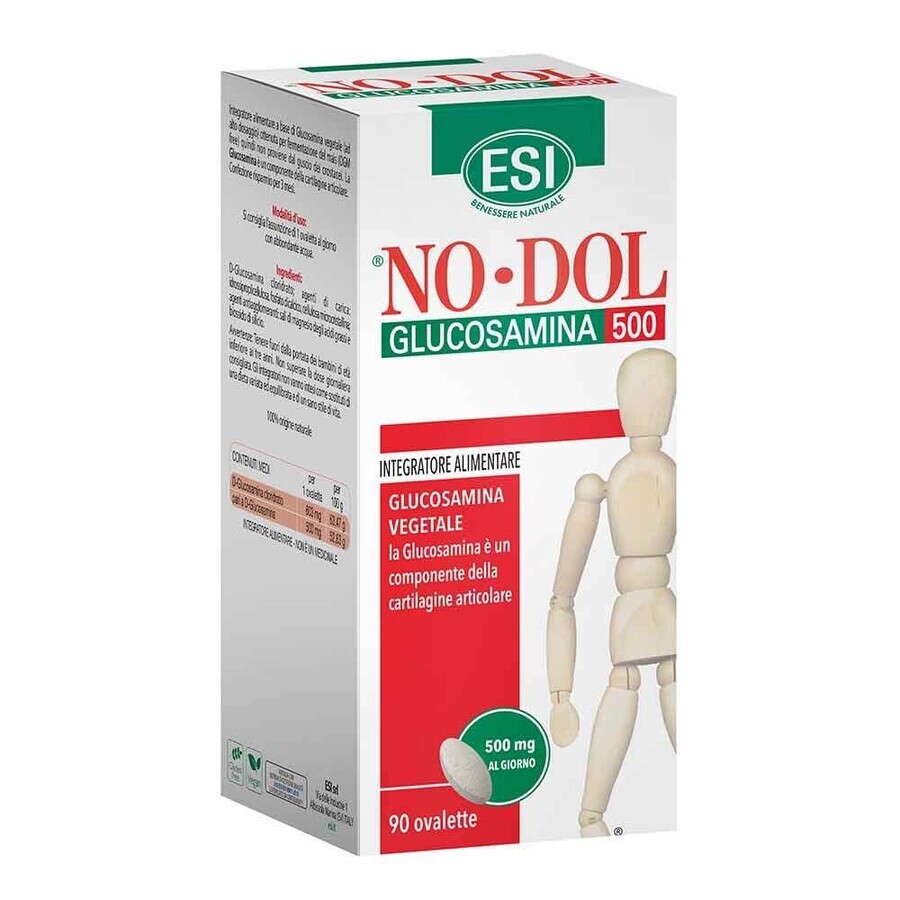 ESI NoDol - Glucosamina Pura 500 Vegetale Integratore Alimentare, 90 Ovalette