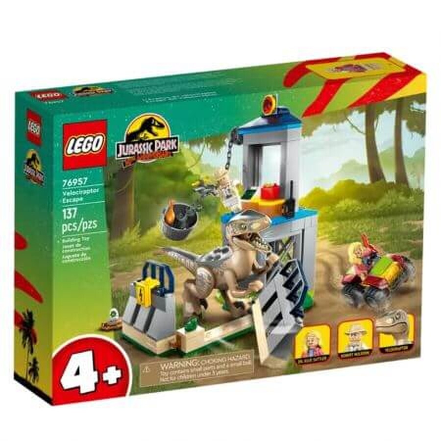 Fuga di un Velociraptor Lego Jurassic World, +4 anni, 76957, Lego