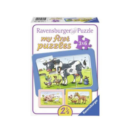 Puzzle Good Friends Animals, + 3 anni, 3 x 6 pezzi, Ravensburger