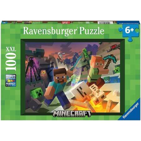 Puzzle MineCraft Monster, + 6 anni, 100 pezzi, Ravensburger