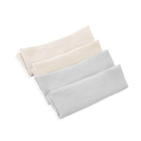 Set of 4 muslin towels, 25 x 25 cm, Grey, BabyJem