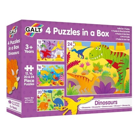 Set di 4 puzzle Dinosauri, + 3 anni, Galt