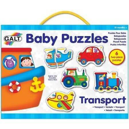 Set di 6 puzzle con 2 pezzi Trasporto, Galt