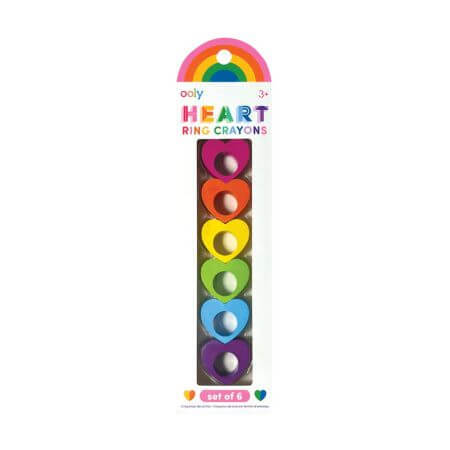 Set di matite colorate Heart Rings, + 3 anni, set di 6 pezzi, Ooly