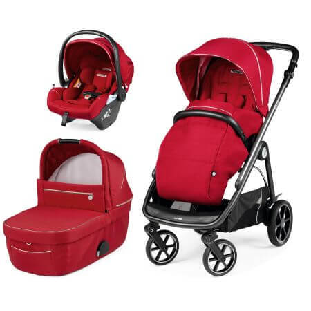 Sistema passeggino Veloce Primo Viaggio Lounge 3 in 1, rosso lucido, Peg Perego