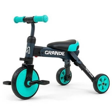 Trike pieghevole trasformabile in bici senza pedali Grande, +12 mesi, Mint, Milly Mally