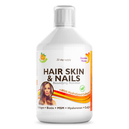 Hair Skin &amp; Nails - Collagen Liquid Hydrolysate 1000mg, 500ml, Swedish Nutra