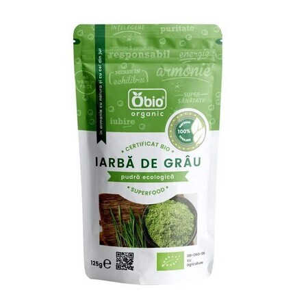 Polvere di erba di grano biologica, 125g, Obio