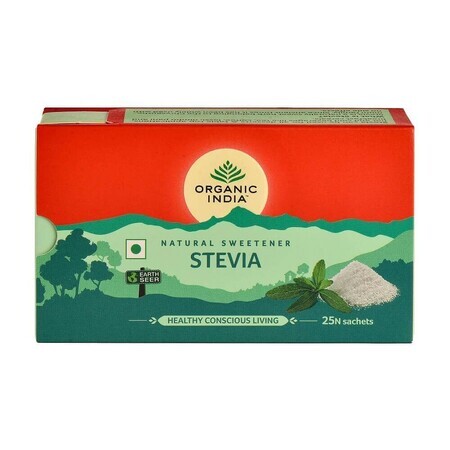 Stevie Natural Sweetener, Low Calorie, 25 sachets, Organic India