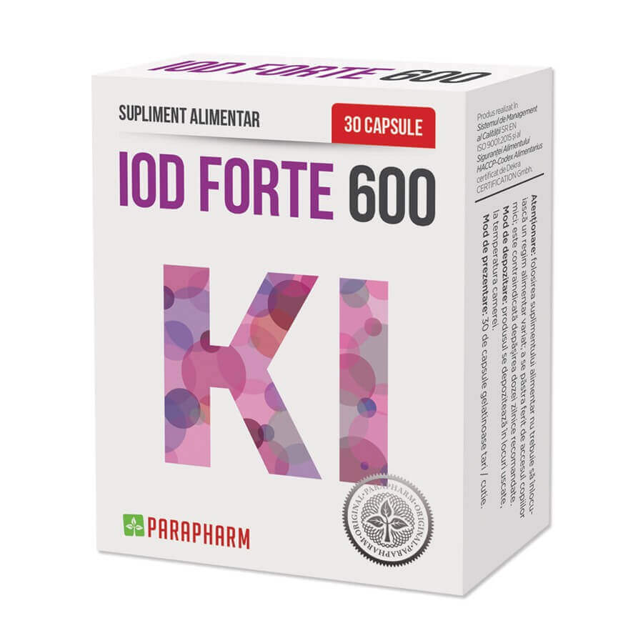 Iodine Forte 600, 30 capsules, Parapharm