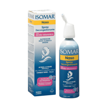 Isomar decongestant nose spray with Hyaluronic Acid, 100 ml, Euritalia