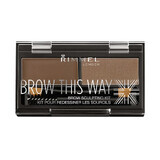 Brow This Way Eyebrow Contouring Kit 002 Medium Brown, 1.4 g, Rimmel London