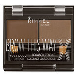 Brow This Way Brow Contouring Kit 003 Dark Brown, 1.4 g, Rimmel London