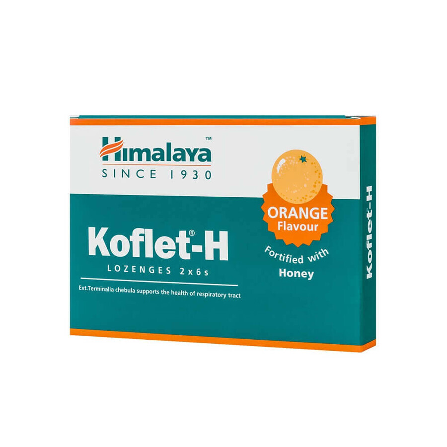 Koflet-H with orange flavour, 12 pills, Himalaya