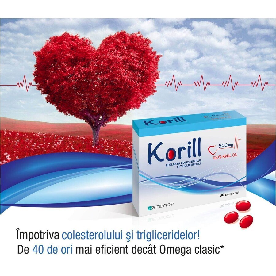 Korill pure krill oil 500 mg, 30 capsules, Sanience