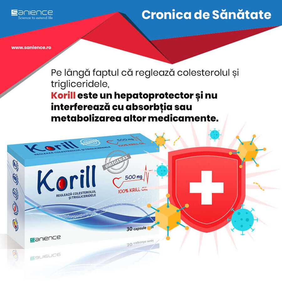 Korill pure krill oil 500 mg, 30 capsules, Sanience