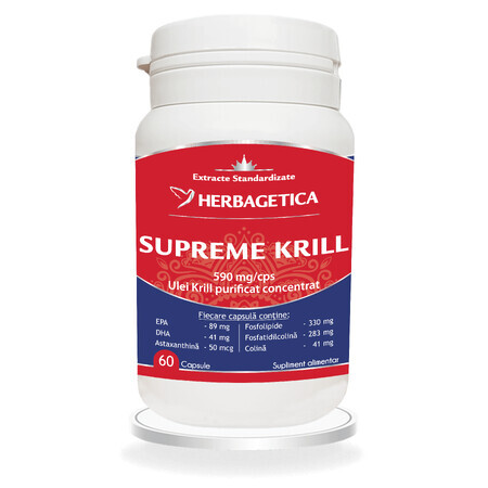 Krill Oil Supreme Omega 3, 60 capsule, Herbagetica