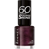 Nail Polish 60 Seconds Shine 345 Black Cherries, 8 ml, Rimmel London