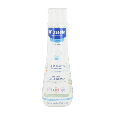 Mustela Latte di Toilette Bambini Detergente Emolliente Senza Risciacquo, 200ml