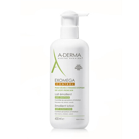 A-Derma Exomega Control - Latte Emolliente per Pelle Secca e Atopica, 400ml