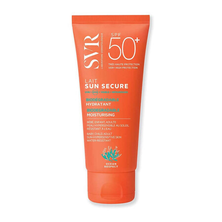 SVR Sun Secure - Lait SPF50+ Latte Viso e Corpo Idratante Biodegradabile, 100ml