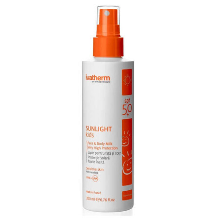 Sun Protection Baby Milk SPF 50+ Sunlight, 200 ml, Ivatherm