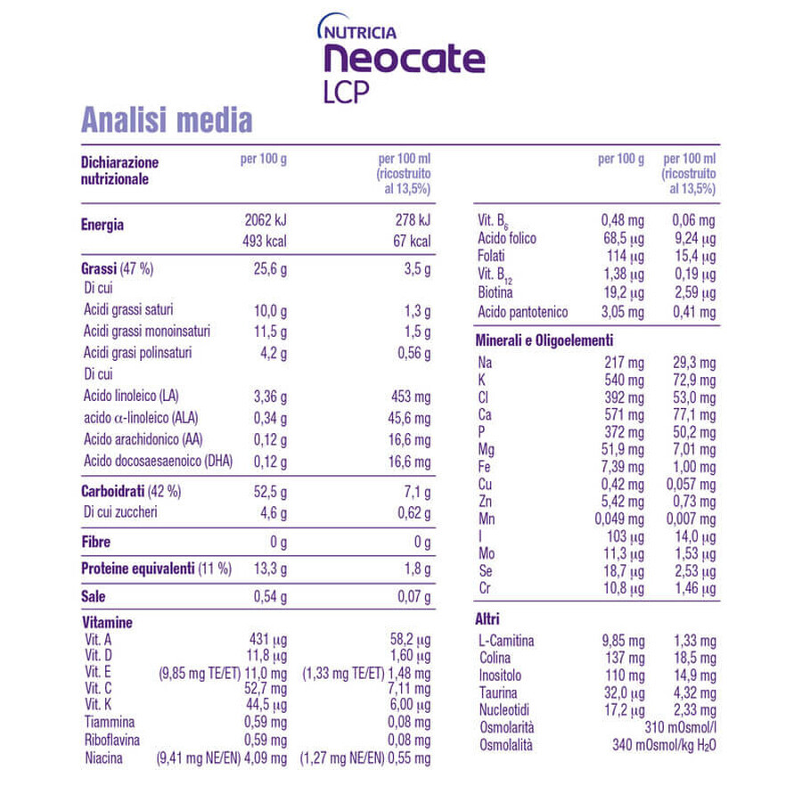 Neocate LCP melkpoeder, Gr. 0-12 maanden, 400 g, Nutricia