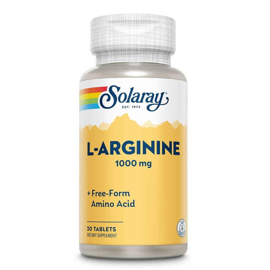 L-Arginina 1000 mg Solaray, 30 compresse, Secom