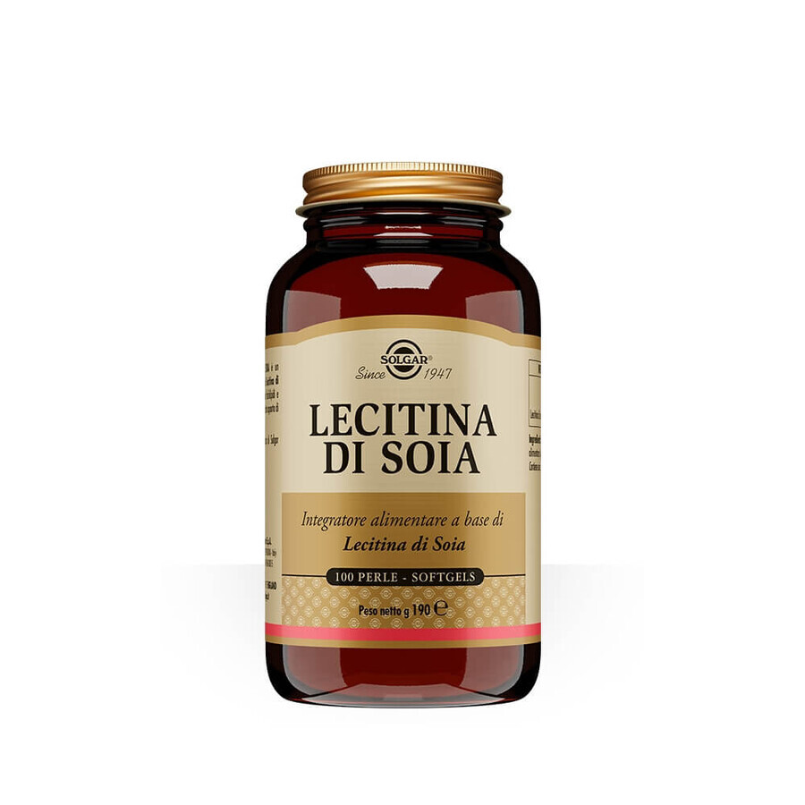 Lecitina di Soia integratore alimentare, 100 perle-softgels, Solgar 