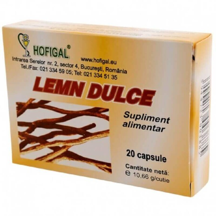 Lemn dulce, 20 capsule, Hofigal