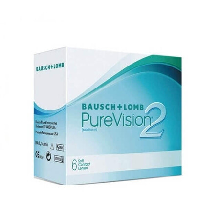 Lenti a contatto in silicone PureVision 2HD, -00.50, 6 pezzi, Bausch Lomb