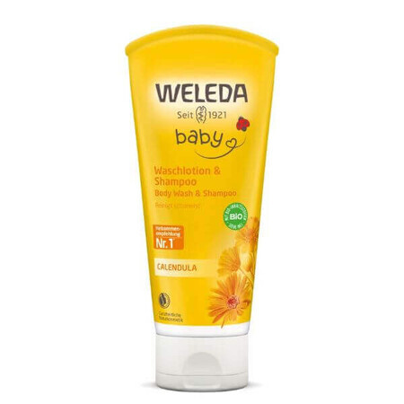 Lozione detergente e shampoo alla calendula, Baby, 200 ml, Weleda