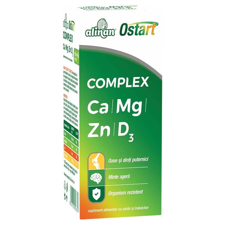 Sciroppo Alinan Ostart Complex Ca Mg Zn D3, 200ml, Fiterman Pharma