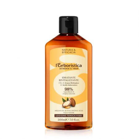 Toning face lotion with argan oil and alpha hydroxy acids, 200 ml, L'Erboristica