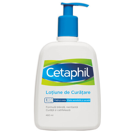 Loción limpiadora para pieles sensibles y secas Cetaphil, 460 ml, Galderma