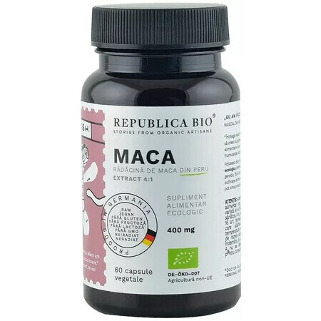 Maca 400 mg, 60 capsule, Republica Bio