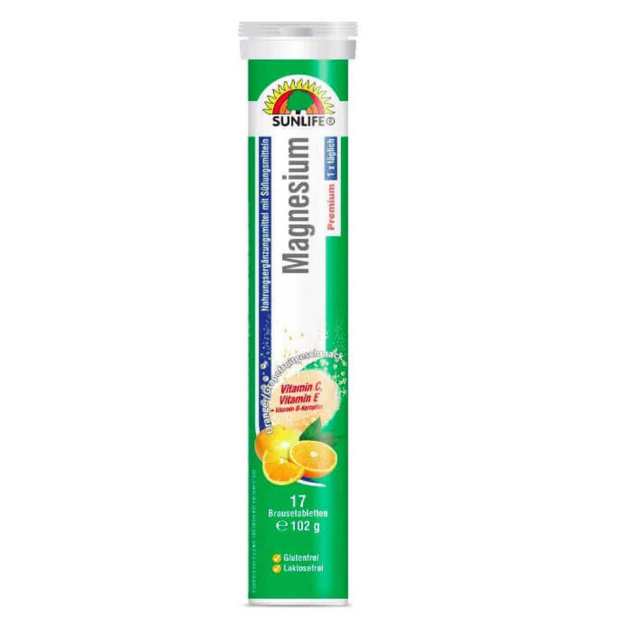 Magnesiumconcentraat met vitamine C, E en B-complex, 17 tabletten, Sunlife