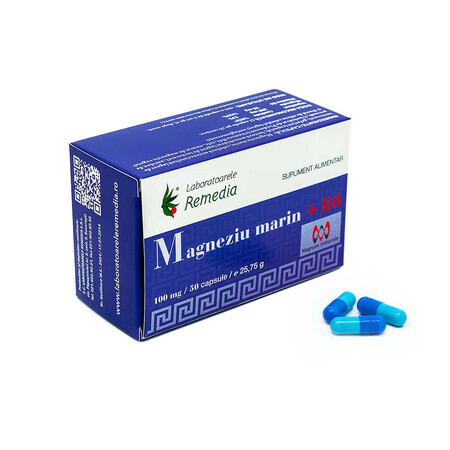 Marine Magnesium+B6 100mg, 30 capsules, Remedia