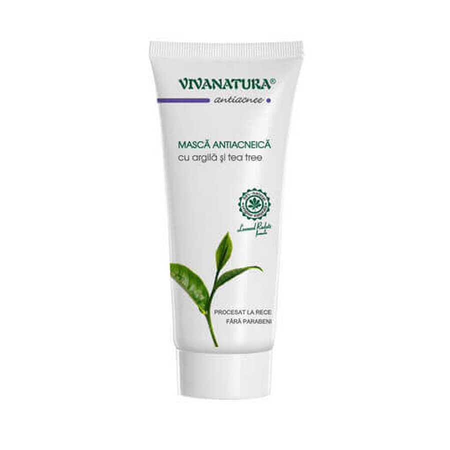 Maschera antiacne con argilla e tea tree, 75 ml, Vivanatura