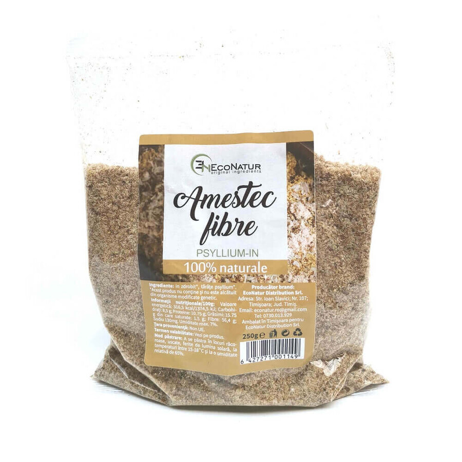 Mixture of psyllium fibre and crushed flax, 250 g, EcoNatur