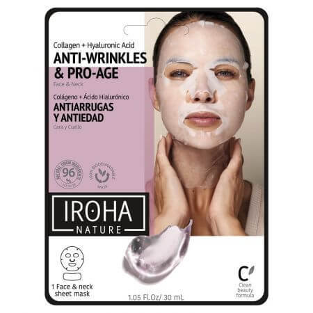 Iroha Nature Anti Età Cotone Viso E Collo Collagene 1 Unità