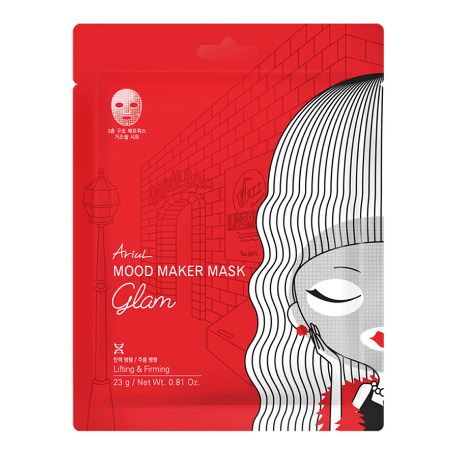 Maschera tovagliolo antirughe e rassodante Mood Maker Mask Glam, 23 g, Ariul