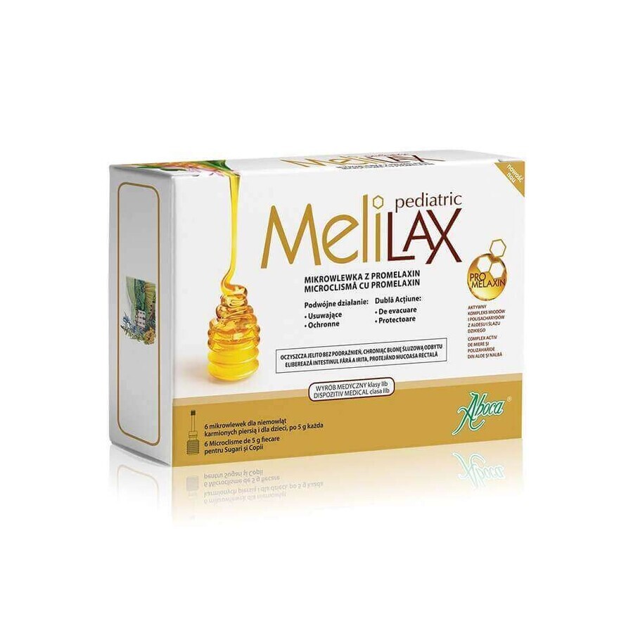 MeliLax microclisms with propolis Pediatric, 6 pieces, Aboca