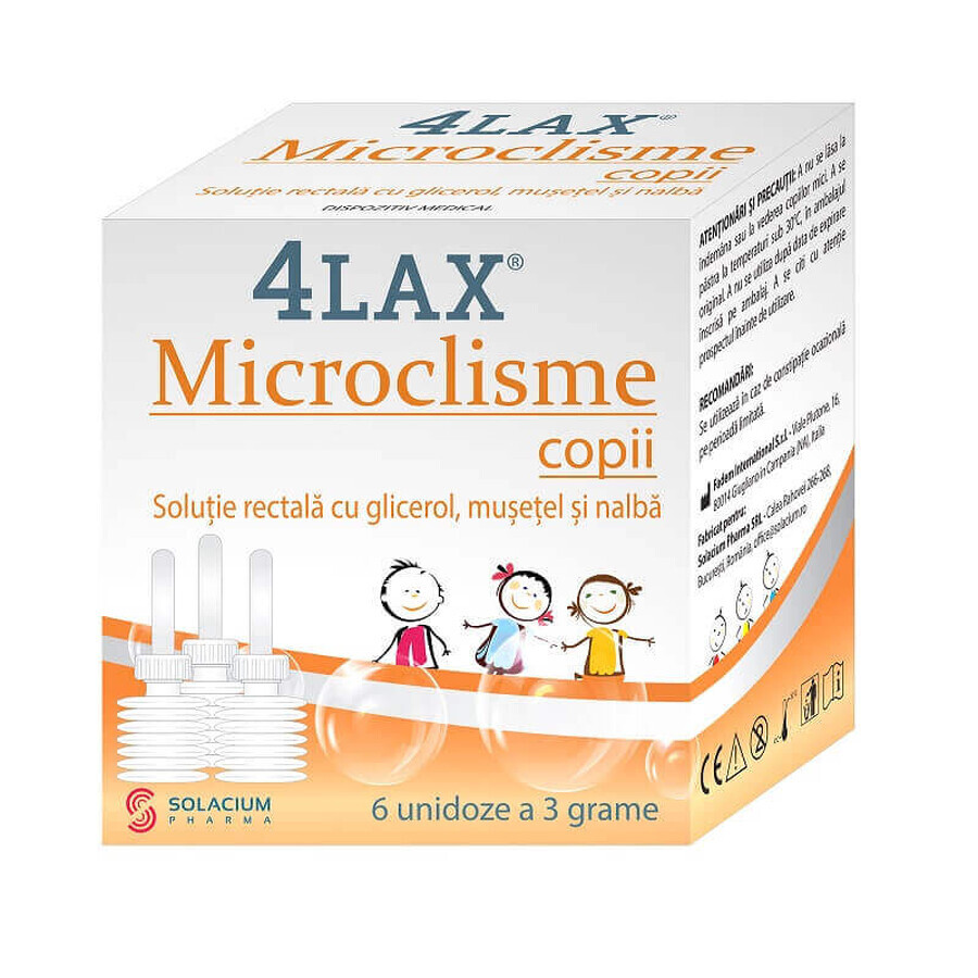 Microclisme children 4Lax, 6 unidose x 3 g, Solacium Pharma