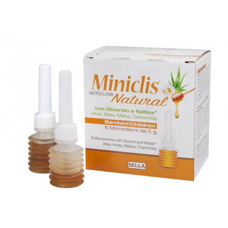 Miniclis natural microclisme children, 6 pieces x 5 g, Sella Farmaceutici