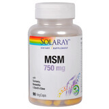 MSM 750 mg Solaray, 90 plantaardige capsules, Secom